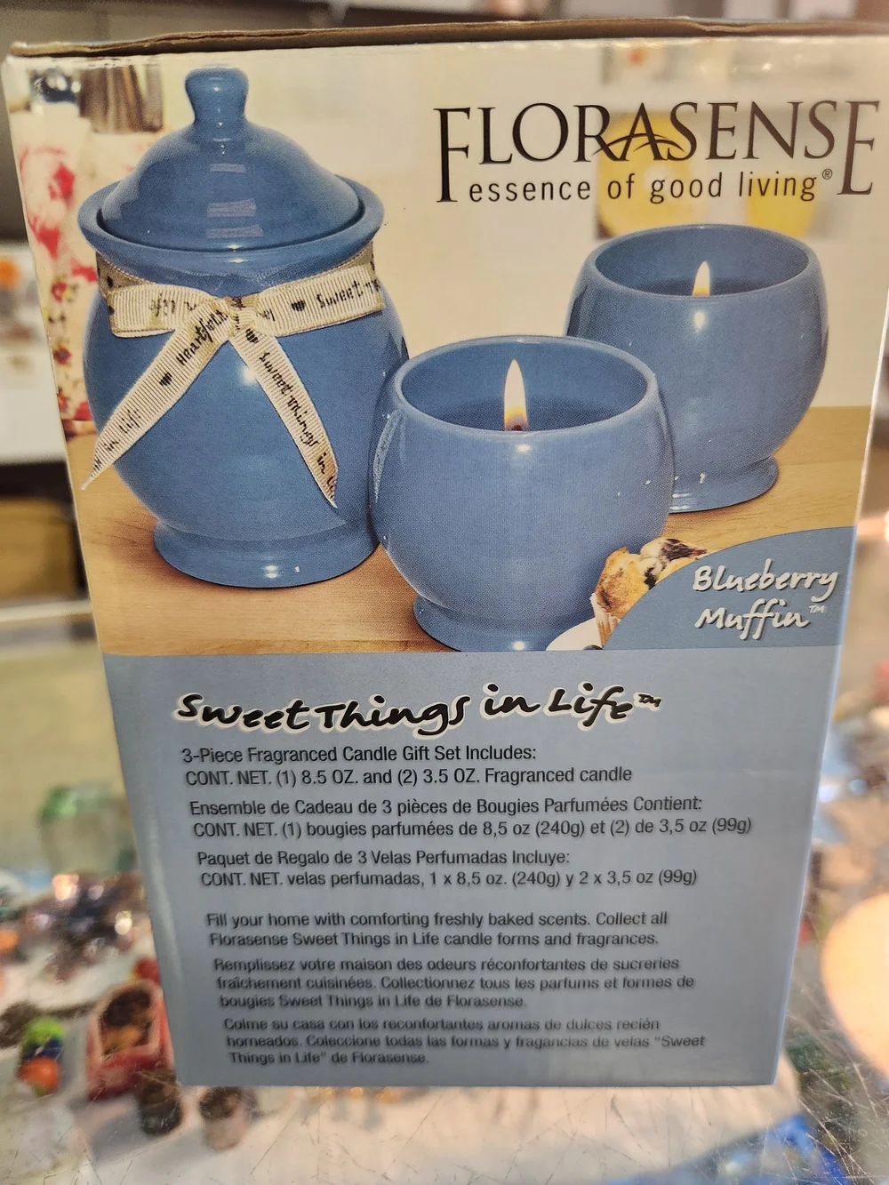 Blue Ceramic Candle Gift Set